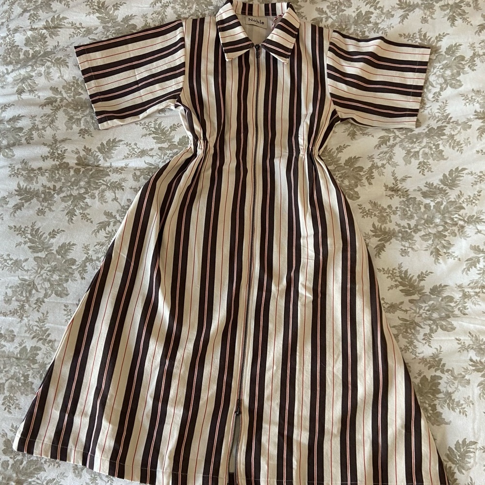 Shop Noble Long Utility Dress Striped